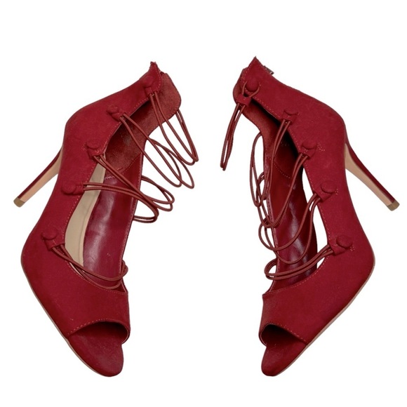 Nine West Nulywed faux suede red heels stilettos women’s shoes 6.5 - Picture 4 of 14